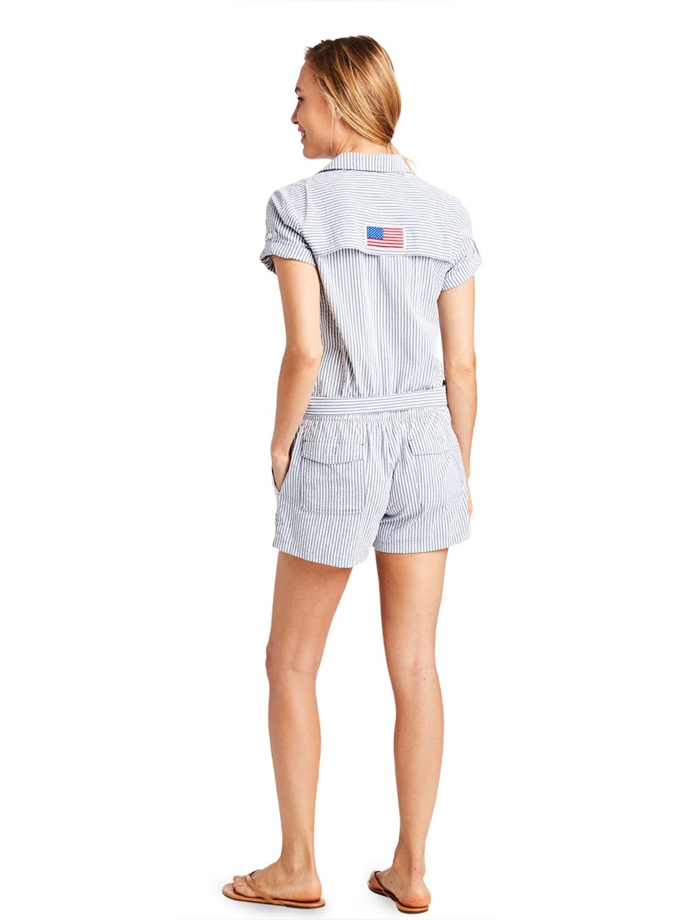 Vineyard Vines Performance Seersucker USA Romper